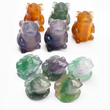 Fluorite frog and mouse carvings 【new!】