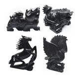 Large Black Jade animal carvings