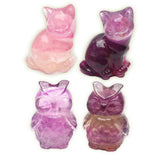 NEW Rainbow Fluorite Carvings【Cats & Owls】