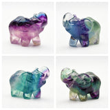 Rainbow Fluorite elephant carvings【$6 each】