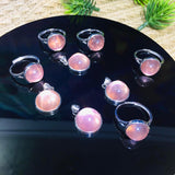 925silver Starlight rose quartz rings pendants