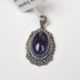 【S925 Sterling silver pendant 9 kind materials】prasiolite/topaz/lapis lazuli/red quartz/blood corderite/malachite/moonstone/topaz/super 7