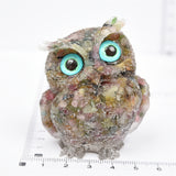 【Orgenite chips owl】Popular customers customize natural crystal ships material owls