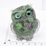 【Orgenite chips owl】Popular customers customize natural crystal ships material owls