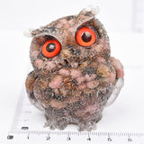 【Orgenite chips owl】Popular customers customize natural crystal ships material owls
