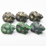 Ruby and Pyrite frog carvings【new!】