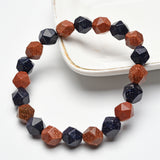 Faceted golden blue sandstone bracelets【$3-$3.5 each】