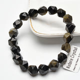 faceted golden/silver obsidian bracelets【$2.5-$3 each】