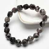 faceted golden/silver obsidian bracelets【$2.5-$3 each】