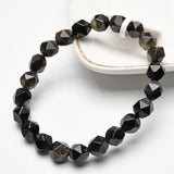 faceted golden/silver obsidian bracelets【$2.5-$3 each】