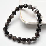 faceted golden/silver obsidian bracelets【$2.5-$3 each】