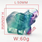 Rainbow Fluorite elephant carvings【$6 each】