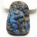 Labradorite flat pendant carvings【 3 designs,Strong flash 】