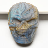Labradorite flat pendant carvings【 3 designs,Strong flash 】