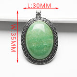 Crystal oval pendant【copper setting】