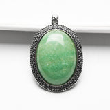 Crystal oval pendant【copper setting】