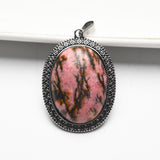 Crystal oval pendant【copper setting】