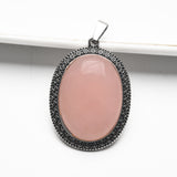 Crystal oval pendant【copper setting】