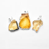 Color plating clear quartz pendant