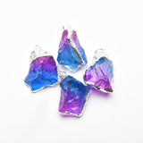Color plating clear quartz pendant