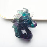 Amazing Rainbow Fluorite Unicorn Carvings!【new!hot!】