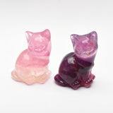 NEW Rainbow Fluorite Carvings【Cats & Owls】