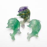 Fluorite dolphins and goldfish carvings【New!】