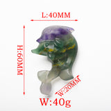 Fluorite dolphins and goldfish carvings【New!】