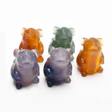 Fluorite frog and mouse carvings 【new!】