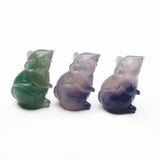 Fluorite frog and mouse carvings 【new!】
