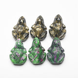 Ruby and Pyrite frog carvings【new!】