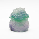 Fluorite money bag and buffalo carvings【new!】