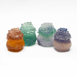 Fluorite money bag and buffalo carvings【new!】