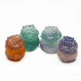 Fluorite money bag and buffalo carvings【new!】