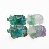 Fluorite money bag and buffalo carvings【new!】