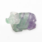 Fluorite money bag and buffalo carvings【new!】