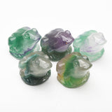 Fluorite frog and mouse carvings 【new!】