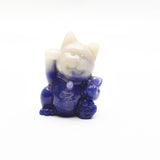 luminous Maneki Neko cat carvings