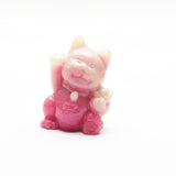 luminous Maneki Neko cat carvings