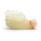 Green onyx dragon head carvings