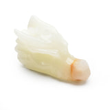 Green onyx dragon head carvings