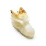 Green onyx dragon head carvings