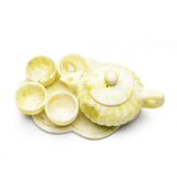 Olive jade teapot ashtray carvings【teapot & Ashtray】