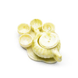 Olive jade teapot ashtray carvings【teapot & Ashtray】