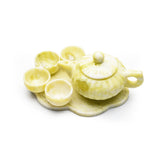 Olive jade teapot ashtray carvings【teapot & Ashtray】