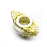 Olive jade incense burner and hulu carvings