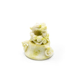 Olive jade incense burner and hulu carvings