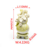 Olive jade incense burner and hulu carvings