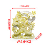 Olive jade Dragon turtle and Phoenix carvings【big size】