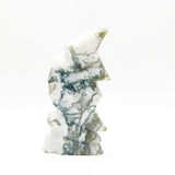 Moss agate moon face carvings
